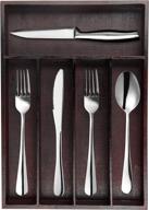 🍽️ premium kitchen organizers: wooden cutlery tray - bamboo dividers for utensil drawers - stylish silverware drawer organizer - knife, spoon, and flatware tray логотип