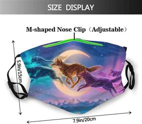 img 2 attached to 🦋 Reusable Butterfly, Wolf, and Leopard Face Masks - 3 Pack with Adjustable Ear Loops, Washable and Includes 10 Filters