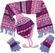 stylish lavender knitted snowflake girls' accessories from nice caps logo