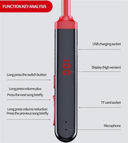 img 1 attached to Водонепроницаемые наушники с Bluetooth и дисплеем питания - 60 часов работы, беспроводные спортивные наушники V5.0 для бега, магнитное соединение, встроенный микрофон