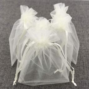 img 3 attached to 🎁 Set of 50 Ivory ATCG Drawstring Organza Pouches - 3x4 Inches, Ideal for Wedding Party, Jewelry, Favor, and Candy Gifts