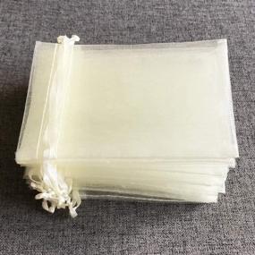 img 1 attached to 🎁 Set of 50 Ivory ATCG Drawstring Organza Pouches - 3x4 Inches, Ideal for Wedding Party, Jewelry, Favor, and Candy Gifts