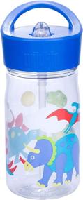 img 3 attached to 🦕 Wildkin 96408 Water Bottle for Kids | 16 Oz Dinosaur Land Design | Flip Straw & Carrying Handle | Perfect for Kindergarten & School Use