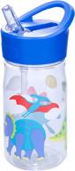 🦕 wildkin 96408 water bottle for kids | 16 oz dinosaur land design | flip straw & carrying handle | perfect for kindergarten & school use logo