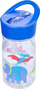 img 2 attached to 🦕 Wildkin 96408 Water Bottle for Kids | 16 Oz Dinosaur Land Design | Flip Straw & Carrying Handle | Perfect for Kindergarten & School Use