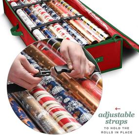 img 2 attached to 🎁 Christmas Gift Wrap Organizer with Convenient Pockets and 24-Roll Capacity - Underbed Storage for Holiday Decorations