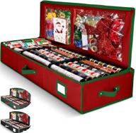 🎁 christmas gift wrap organizer with convenient pockets and 24-roll capacity - underbed storage for holiday decorations logo