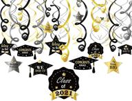 🎓 30-pack konsait graduation hanging decorations swirls: graduation party supplies 2021 with graduation wishes, mortarboards, and diplomas. perfect hanging ceiling graduation accessories for school prom and grad party logo