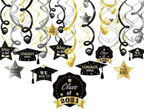 img 4 attached to 🎓 30-Pack Konsait Graduation Hanging Decorations Swirls: Graduation Party Supplies 2021 with Graduation Wishes, Mortarboards, and Diplomas. Perfect Hanging Ceiling Graduation Accessories for School Prom and Grad Party