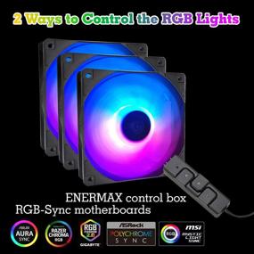 img 3 attached to 🖥️ Enermax HF120 RGB PWM 120mm Корпусный вентилятор 3-пакета с адресной синхронизацией RGB для материнской платы/контрольного блока - Черный (UCHF12PARGB-BP3)