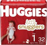 👶 32 ct huggies little snugglers baby diapers size 1: ultimate comfort and protection for your little one logo