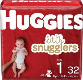 img 4 attached to 👶 32 шт Huggies Little Snugglers Подгузники для младенцев Размер 1: максимальный комфорт и защита для вашего малыша