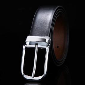 img 3 attached to 🍉 Adjustable Cantaloupe Men's Belts - Reversible Leather Buckle Accessories