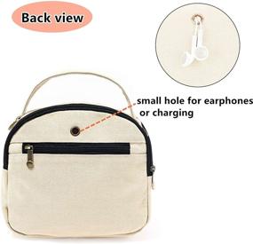 img 2 attached to 👜 White Embroidered Canvas Crossbody Bags with Phone Pocket – Ideal for Women's Handbags & Wallets