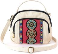 👜 white embroidered canvas crossbody bags with phone pocket – ideal for women's handbags & wallets logo