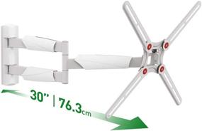 img 4 attached to 📺 Barkan BM343XLW Длинное белое крепление для телевизора на стену: Полнофункциональный артикулирующий кронштейн для плоских/изогнутых экранов диагональю от 13 до 65 дюймов, выдерживает до 79 фунтов.