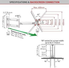 img 1 attached to 📺 Barkan BM343XLW Длинное белое крепление для телевизора на стену: Полнофункциональный артикулирующий кронштейн для плоских/изогнутых экранов диагональю от 13 до 65 дюймов, выдерживает до 79 фунтов.
