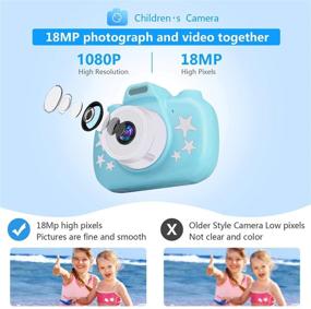 img 2 attached to 📸 Aleath HD Touch Screen Kids Camera - 32GB SD Card Included - 3 Inch Video Camera for Children - Perfect Birthday Gift for Boys and Girls, Ages 3-12 Years - Blue