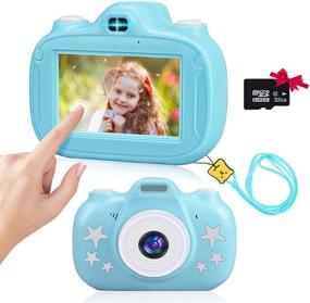 img 4 attached to 📸 Aleath HD Touch Screen Kids Camera - 32GB SD Card Included - 3 Inch Video Camera for Children - Perfect Birthday Gift for Boys and Girls, Ages 3-12 Years - Blue