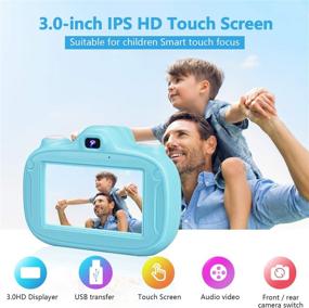 img 3 attached to 📸 Aleath HD Touch Screen Kids Camera - 32GB SD Card Included - 3 Inch Video Camera for Children - Perfect Birthday Gift for Boys and Girls, Ages 3-12 Years - Blue