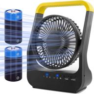 🔋 portable battery operated fan for camping, long lasting d-cell battery powered desk fan with timer, 3 speeds, whisper quiet, 180° rotation, for office, bedroom, outdoor use, 5 inch logo