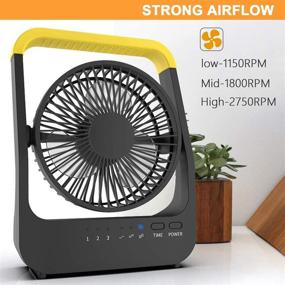 img 1 attached to 🔋 Portable Battery Operated Fan for Camping, Long Lasting D-Cell Battery Powered Desk Fan with Timer, 3 Speeds, Whisper Quiet, 180° Rotation, for Office, Bedroom, Outdoor Use, 5 Inch