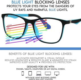 img 3 attached to 👓 Kids Blue Light Glasses for Anti-Eyestrain: Boys & Girls Gaming Eyeglasses with Blue Light Blocking Technology