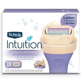 img 4 attached to Schick Intuition Pure Nourishment Razor Refills: Coconut Milk & Almond Oil, Pack of 3 for Women