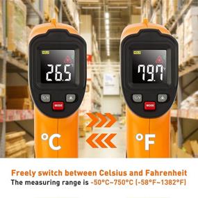 img 1 attached to Eventek Infrared Thermometer -50°C to 750°C (-58°F to 1382°F), Non-Contact Digital Temperature Gun with IR Laser, Ideal for Non-Body Measurements (ET327,-50°C to 750°C (-58°F to 1382°F))