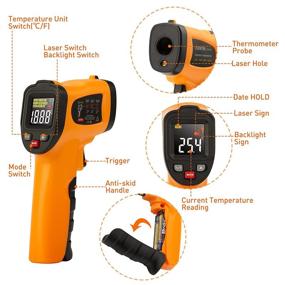 img 2 attached to Eventek Infrared Thermometer -50°C to 750°C (-58°F to 1382°F), Non-Contact Digital Temperature Gun with IR Laser, Ideal for Non-Body Measurements (ET327,-50°C to 750°C (-58°F to 1382°F))