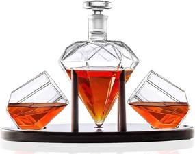 img 4 attached to Diamond Shaped Whiskey Decanter With 2 – Elevate Your Whiskey Experience