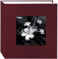 📷 pioneer photo albums 100 pocket cranberry silk fabric frame cover photo album - ideal for 4 by 6-inch prints! logo