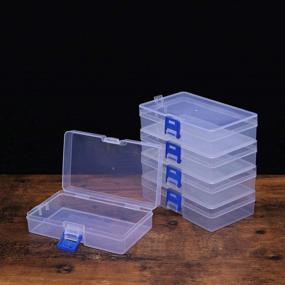 img 3 attached to 💎 NUOBESTY 10pcs Clear Plastic Storage Box - Perfect Organizer for Jewelry, Crafts, and Small Items