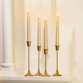 img 1 attached to 🕯️ Flameless Taper Candles with Remote - Gold Matte Wax, 4 Pack, 9 Inch – Battery Operated, Timer & Batteries Included