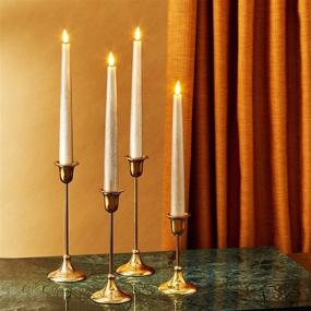 img 3 attached to 🕯️ Flameless Taper Candles with Remote - Gold Matte Wax, 4 Pack, 9 Inch – Battery Operated, Timer & Batteries Included