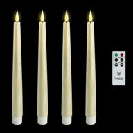 🕯️ flameless taper candles with remote - gold matte wax, 4 pack, 9 inch – battery operated, timer & batteries included логотип