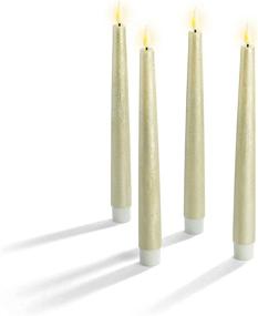 img 2 attached to 🕯️ Flameless Taper Candles with Remote - Gold Matte Wax, 4 Pack, 9 Inch – Battery Operated, Timer & Batteries Included