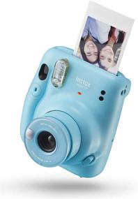 img 2 attached to Fujifilm Instax Mini 11 Instant Camera - Sky Blue, Portable 4.8&#34; x 4.2&#34; x 2.6&#34; Camera