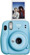 fujifilm instax mini 11 instant camera - sky blue, portable 4.8&#34; x 4.2&#34; x 2.6&#34; camera логотип