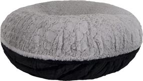 img 3 attached to 🐾 BESSIE AND BARNIE Signature Serenity Grey/ Black Puma Plush Faux Fur Bagel Pet/Dog Bed with Extra Luxury (Available in Multiple Sizes)