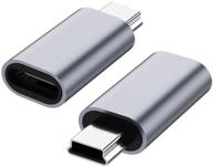 🔌 адаптер usb c к mini usb 2.0 (2 шт.) - зарядка, синхронизация и подключение gopro, mp3-плееров, автомобильного видеорегистратора, gps-приемника и других устройств. логотип