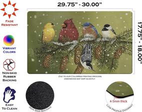 img 3 attached to Toland Home Garden Snowy Friends 18 x 🕊️ 30 Inch Winter Bird Branch Pine Doormat - 800093