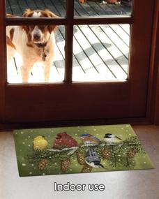 img 1 attached to Toland Home Garden Snowy Friends 18 x 🕊️ 30 Inch Winter Bird Branch Pine Doormat - 800093