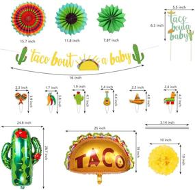 img 3 attached to Ayamuba Taco Bout a Baby Decoration: Mexican Fiesta Paper Fans, Taco Bout a Baby Banner, Cactus Balloons - Perfect for Fiesta Baby Shower, Birthday Party & Wedding Décor