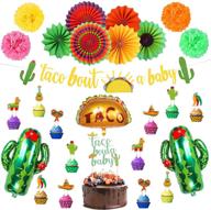 ayamuba taco bout a baby decoration: mexican fiesta paper fans, taco bout a baby banner, cactus balloons - perfect for fiesta baby shower, birthday party & wedding décor logo