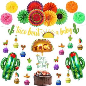 img 4 attached to Ayamuba Taco Bout a Baby Decoration: Mexican Fiesta Paper Fans, Taco Bout a Baby Banner, Cactus Balloons - Perfect for Fiesta Baby Shower, Birthday Party & Wedding Décor