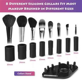 img 2 attached to 🌟 STARTO Makeup Brush Cleaner & Dryer Kit | 8 Rubber Collars | Automatic Electric Cosmetic Brush Cleaner | Quick & Effective Tools | Suitable for Most Makeup Brushes