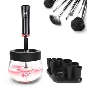 img 4 attached to 🌟 STARTO Makeup Brush Cleaner & Dryer Kit | 8 Rubber Collars | Automatic Electric Cosmetic Brush Cleaner | Quick & Effective Tools | Suitable for Most Makeup Brushes