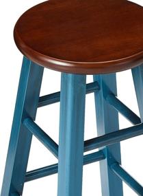 img 2 attached to 🪑 Winsome Ivy 24'' Counter Stool with Seat, in Rustic Teal/Walnut: A Perfect Blend of Style and Comfort