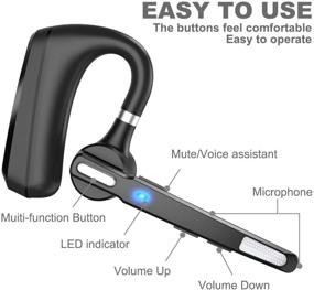 img 3 attached to 🎧 Беспроводная гарнитура Bluetooth V5.0 с 24-часовым HD-звонком, двумя микрофонами CVC8.0 для подавления шума - идеально подходит для вождения, бизнеса и офисного использования.